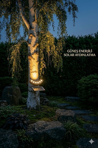 Güneş Enerjili Ağaç Aydınlatma Led Bahçe Lambası-solar Dekor Dış Mekan Işığı,peyzaj Aydınlatma Güneş Enerjili