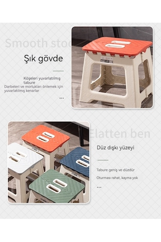 Mini Portatif Kalınlaştırılmış Katlanır Tabure-kırmızı 05