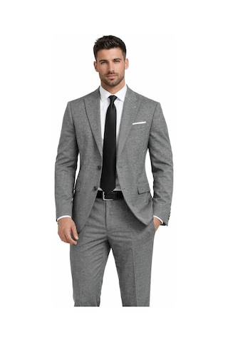 Suitmen Erkek Silim Fit Yelekli Çift Yırtmaçlı Takım Elbise Bgl-st05329 Gri