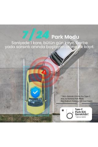 360+ Botslab G500H Pro ADAS Ön 3K QHD -Arka 1080P FHD 150° Açı WiFi+GPS Gece Görüşlü Araç İçi Kamera