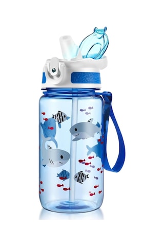 Hangfox 600ml Mor Çocuk Pipetli Su Bardakası - Bpa-free Sağlıklı Materyal, Güvenlik Kilitli, Spor Ve Okul İçin Taşınabilir Mor