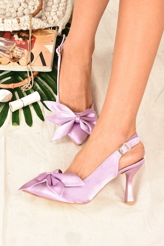 Fox Shoes Lila Saten Kumaş Kadın Topuklu Ayakkabı K922164804