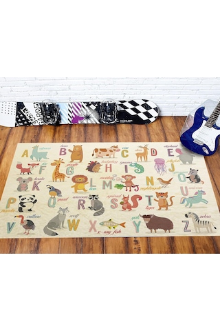 Renkli Orman Oyun Halısı Modern Oyun Halısı Alfabe Halısı Çocuk Oyun Matı Oyun Paspası 150 X 150 Kare Diğer