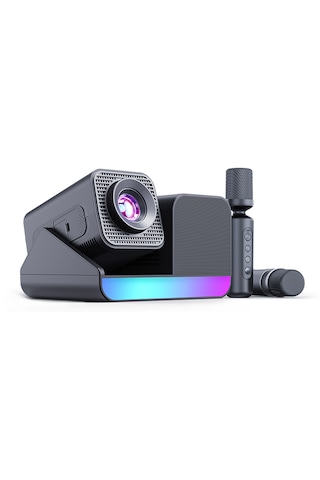 3 Ü 1 Arada Ev Sineması & Karaoke Rgb Projeksiyon 2 Mikrofon + Bluetooth Hoparlör Entegre