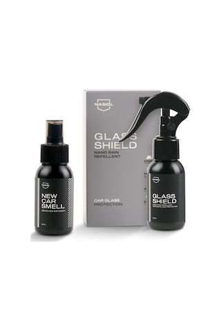 Nasiol-SET 2-Glasshield Nano Yağmur Kaydırıcı ve New Car Smell Araç Kokusu 2'li Set