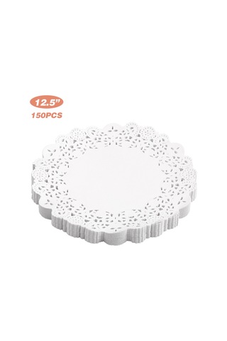 Vkemall 31.5cm Dairesel Gıda Grade Yağ Emici Bezeler, Pasta/pizza/atıştırmalık Servis Dekorasyonu, 150 Adet Paket Diğer