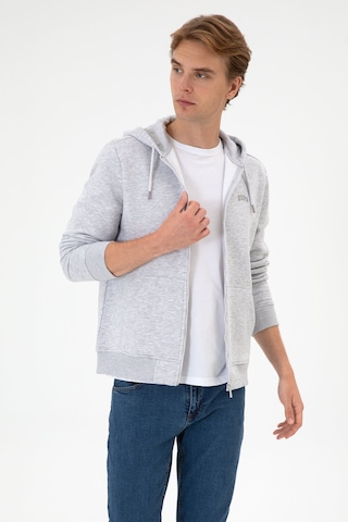 U.S. Polo Assn. Erkek Regular Fit Açık Gri Şardonlu Örme Hırka 50313755-VR001