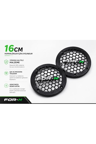 16cm Hoparlör Kapağı - For-x Logolu Plastik Midrange Hoparlör Kapak 16 Cm - 2 Adet