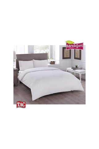 Taç Ranforce Basic Tek Kişilik Nevresim Takımı Krem
