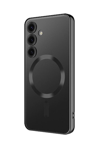 Goocamp Galaxy S24 Plus Uyumlu Kamera Korumalı Magsafe Wireless Şarj Özellikli Demre Siyah