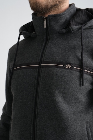 Shooter Sportswear Shooter Erkek Kışlık Eşofman Takımı Şardonlu Üç Iplik Kapüşonlu Regular Kalıp Antrasit