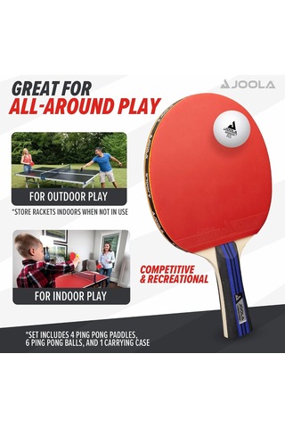Tischtennis-set Family, Tischtennis-set Mit 4 Tischtennisschlägern, Tischtennisbällen Und Tragetasche Genel