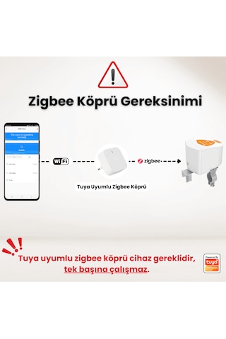 Zigbee Pilli Su Gaz Vana Kontrolcüsü Tuya, Smart Life Uyumlu