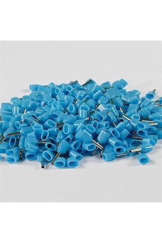 Eurowest 2x0,75mm Mavi Çift Girişli İzoleli Yüksük 1 Kutu 500 Adet