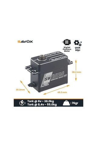 Savox Sv1280sg Digital Servo Coreless Motor High Voltage Çelik Dişli