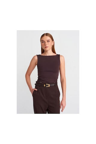 Dilvin 31589 Büzgülü Kayık Yaka Top Açık Sarı