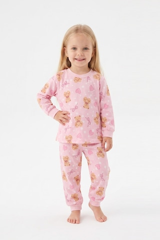 Modanıno %100 Pamuk Ve Baskılı Kız Bebek Pijama Takımı 9-36 Ay 12742ıs Pembe