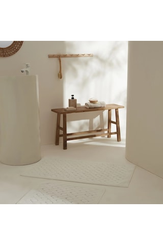 Karaca Home Foley 2'li Banyo Paspası Ekru Renkli