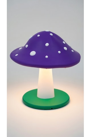Dekoratif Mantar Gece Lambası - 3d Tasarım Estetik Oda Dekoru - Hediyelik Masa Lambası Mood Light Mor