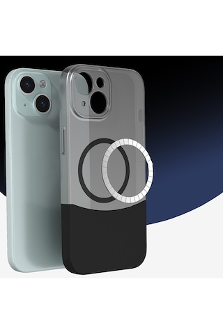 Mobilefix Iphone Uyumlu 15 Kılıf M-safe Şarj Özellikli Mıknatıslı Duble Kapak - Gri Gri