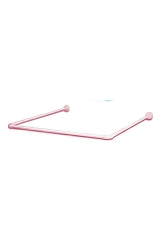 Banyo Perdesi 7359 1x180x200, Perde Borusu Askı Aparatı Köşe Boru Pembe Hediyeli, Duş Perdesi Seti Pembe