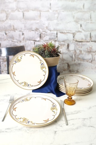 Keramika Bronze Bloom Nordic Servis Tabağı 28 Cm 6 Adet 22929 Çok Renkli