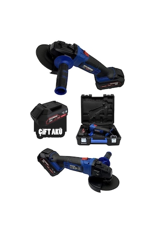 Hyundai HAG202 Akülü Taşlama 20V 4Ah Akü 1 Adet + Şarj Cihazı 77720 Ah + Batarya 20V 2.0Ah 1 Adet