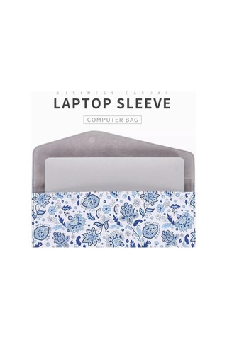 Prestigegoods Canvas Artisan E54-13 Manyetik Flip Cover Pu Deri Dizüstü Kılıf Çiçek Desen Defter Kılıf Çok Renkli