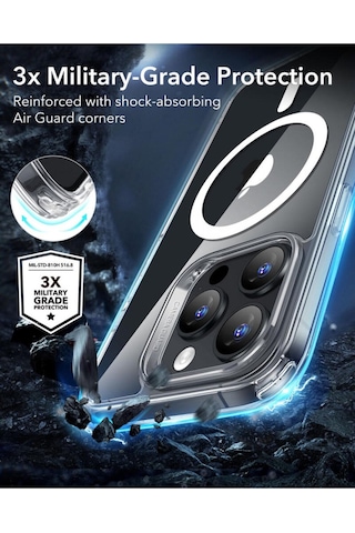 Esr Apple Uyumlu iPhone 16 Pro Kılıf Halolock Magsafe Classic Hybrid Silikon - Şeffaf Çok Renkli