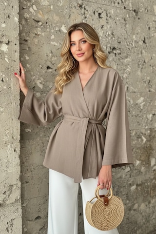 Kadın Kuşaklı Kimono 1177 Bej