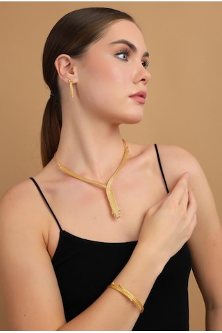 Kalze Set 8 Ayar Altın Özel Tasarım T14496
