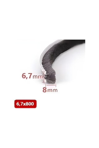 Cam Balkon, Sürgülü Kapı Fitili, Kıl Fitil Taban 6,7 Mm, Yükseklik 8 Mm, Uzunluk 10 Metre 67x800 Diğer