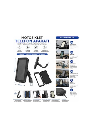 Winnboss Wn-3015 Ds-mt1 Motosiklet Telefon Tutucu - 5.5-6.2 İnç Uyumlu Diğer