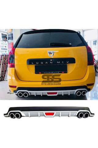 Dacia Logan Mcv Difüzör Arka Tampon Eki 4 Egzoz Çıkışlı Gri Tip