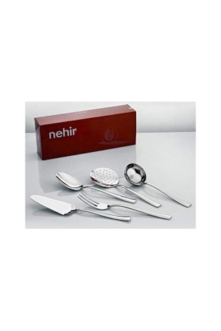 Nehir Sahra Sade 5 Parça Kepçe Servis Takımı Çok Renkli