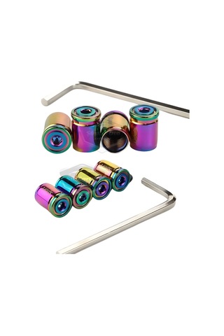 Kilitlemeli Sibop Kapağı Alyanlı Sibop Kapağı Araba Motosiklet Bisiklet Metal Sıkmalı Renkli Bukalemun 4 Lü Set 00 Şüscaroto Aksesuar