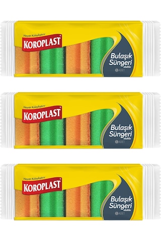 Koroplast Oluklu Bulaşık Süngeri 3 x 5'li