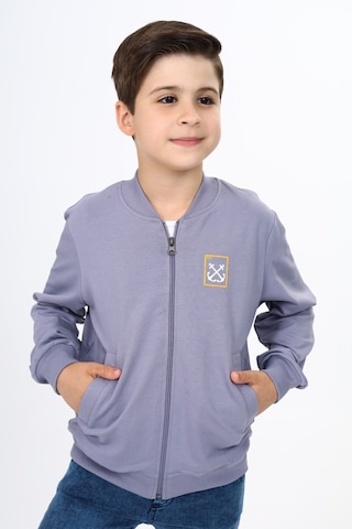 Toontoy Erkek Çocuk Baskılı Hırka Koyu Gri