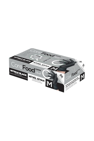 Nitril Siyah Power Muayene Eldiveni M - 5 Paket 50 Li