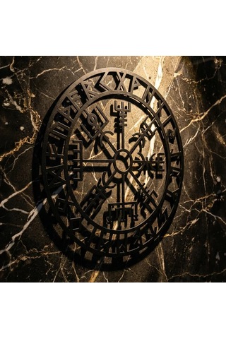 Viking Pusulası Vegvisir Duvar Tablosu Mdf Lazer Kesim Nordik Duvar Süsü Modern Dekor