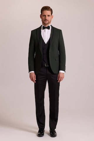 Ysf Erkek Yeşil Slim Fit Şal Yaka Yelekli Damatlık