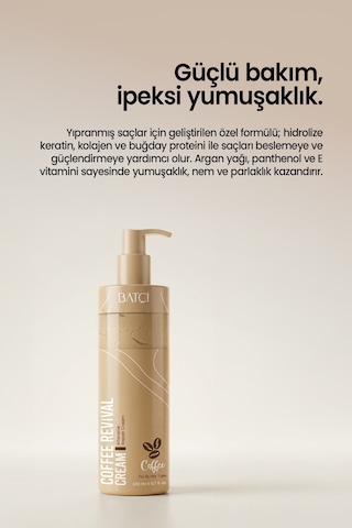 Batçı Hair Atelier Durulanma Gerektirmeyen Kahve Özlü Onarıcı Saç Bakım Kremi 200 ML