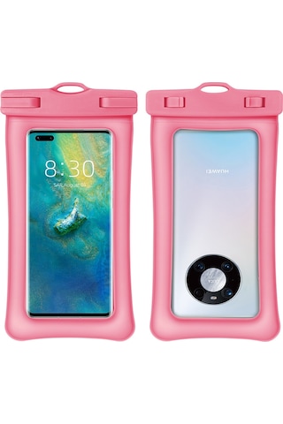 Skycity Tpu Su Geçirmez Telefon Çantası, İki Hava Balonu İle Yüzer, Dokunmatik Ekran Desteği, Yüzme Dalış İçin, Genellikle Tüm Telefon Modellerine Uygun Macaron Pembe Çok Renkli