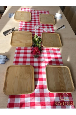 Eveda Çam Kare Tabak 6lı Diğer
