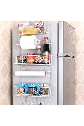 Çok Katmanlı Buzdolabı Depolama Rafı Yan Raf 1 Beyaz