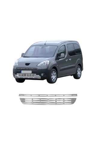 Peugeot Partner Tepee Uyumlu 2008-2011 Krom Ön Panjur 2 Parça Paslanmaz Çelik
