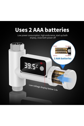 Novahub Bebek Banyo Suyu Sıcaklık Ölçer - Led Ekranlı, 360 Dönümlü, Beyaz Beyaz