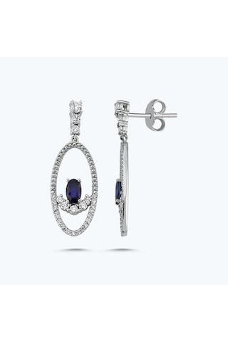 Altınbaş Pırlanta Safir Oval Küpe Mıs213-18k Beyaz