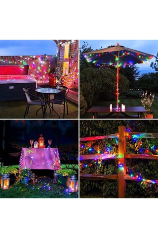 Technosmart Solar 200 Ledli Rgb Işık 22 Metre Bahçe Aydınlatma Dekorasyon Güneş Enerjili Led Diğer