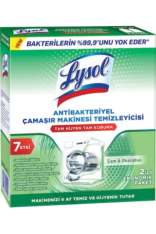 Lysol Antibakteriyel Çamaşır Makinesi Temizleyici Çam & Okaliptus Ferahlığı 2 x 250 ML